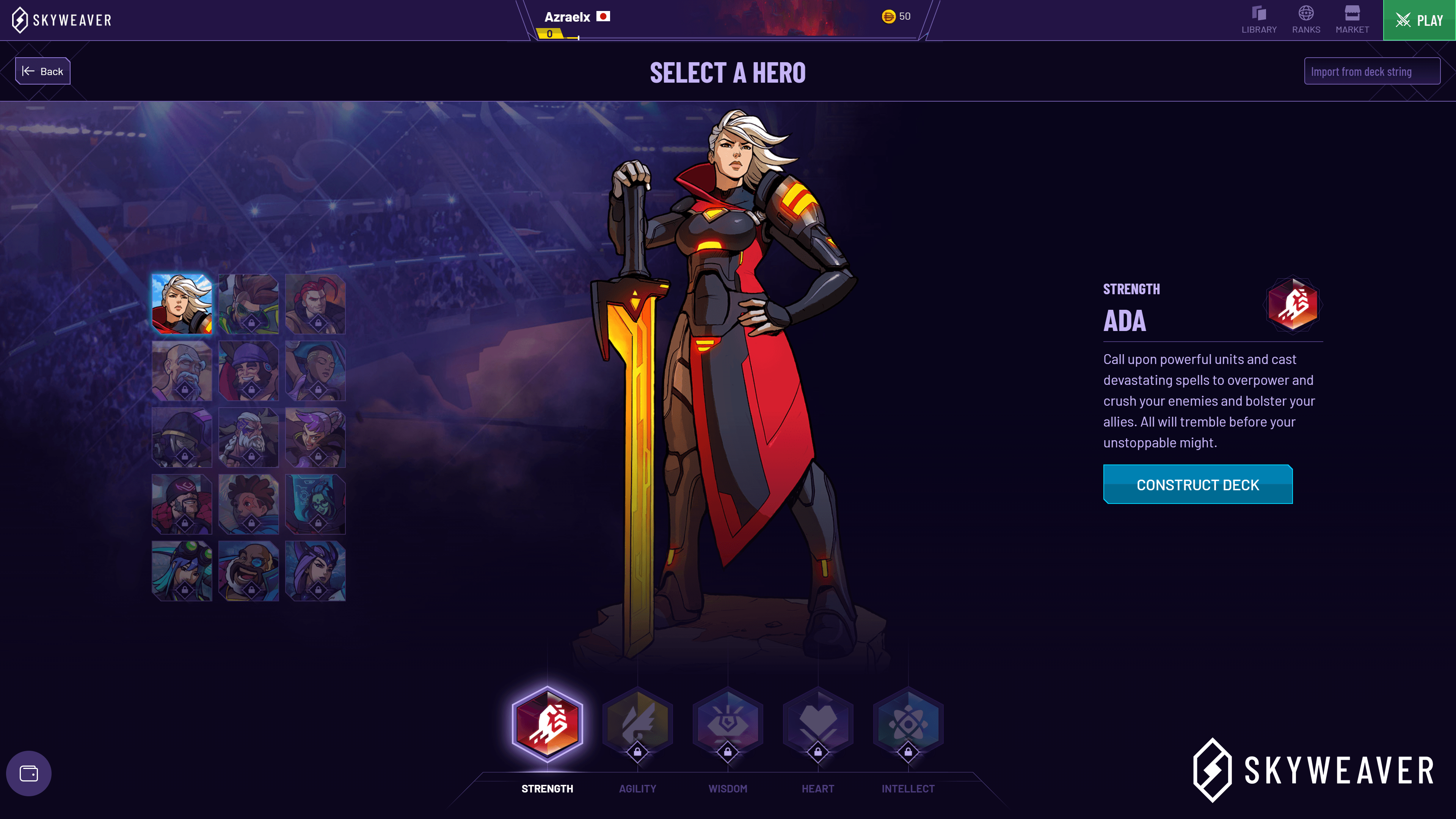 SkyWeaver create custom decks