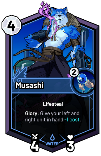 Musashi - Glory: Give your left and right unit in hand -1c.