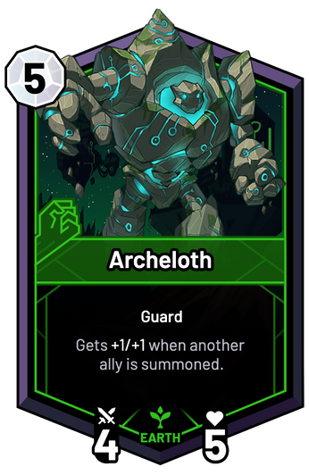 Archeloth - Gets +1/+1 when another ally is summoned.