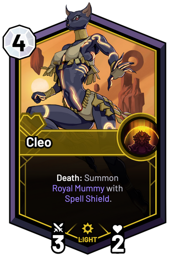 Cleo - Death: Summon Royal Mummy with Spell Shield.