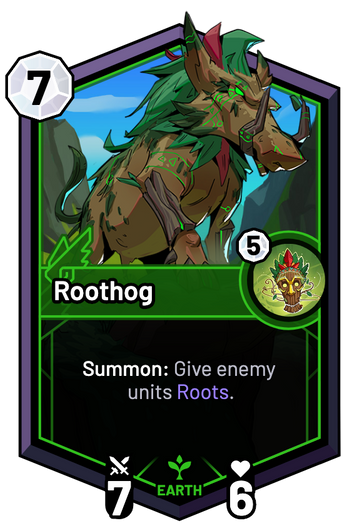 Roothog - Summon: Give enemy units Roots.