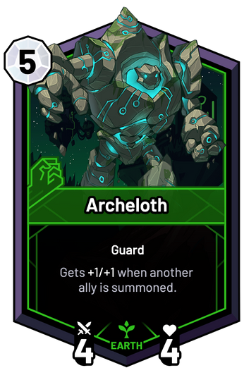 Archeloth - Gets +1/+1 when another ally is summoned.