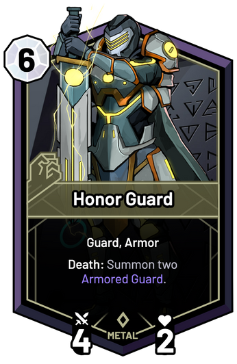 Honor Guard - Death: Summon two Armored Guard.