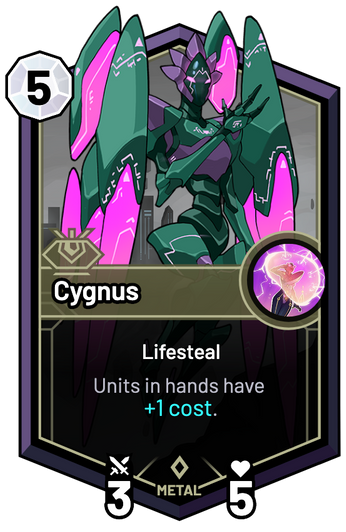 Cygnus - Units in hands have +1c.