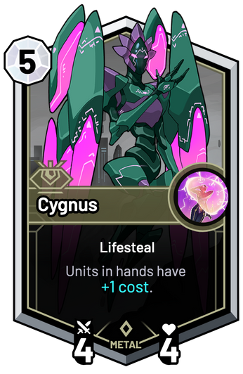 Cygnus - Units in hands have +1c.