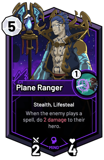 Plane Ranger - When the enemy plays a spell, do 2 Damage to their hero.