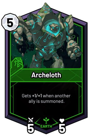 Archeloth - Gets +1/+1 when another ally is summoned.