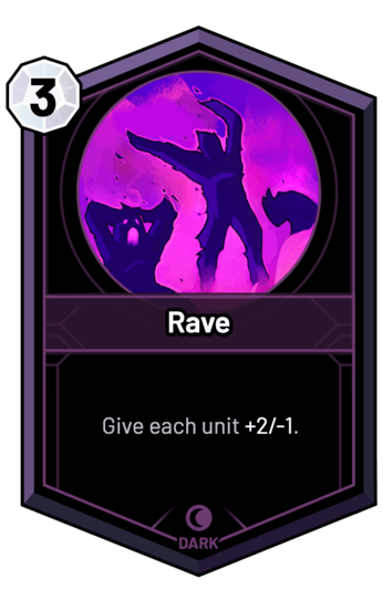 Rave - Give each unit +2/-1.