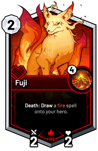 Fuji - Death: Draw a fire spell onto your hero.