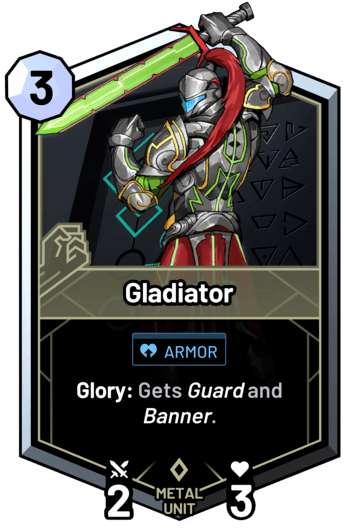 Gladiator - Glory: Gets guard and banner.