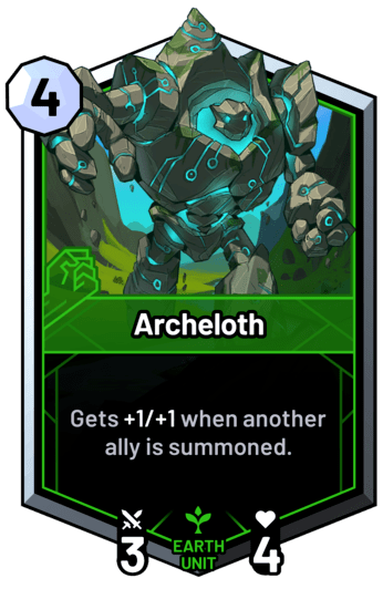 Archeloth - Gets +1/+1 when another ally is summoned.