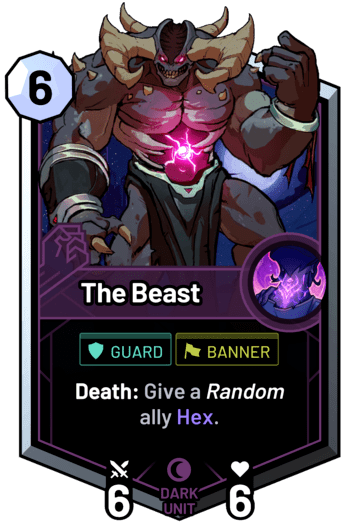 The Beast - Death: Give a random ally Hex.