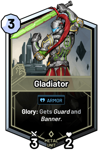 Gladiator - Glory: Gets guard and banner.